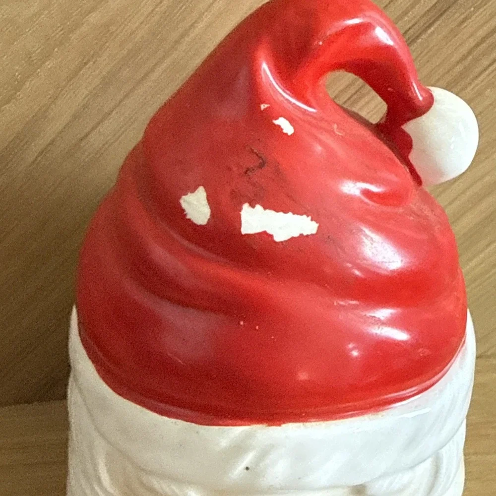 Vintage Santa Ron Gordon Designs Porcelain Head Bell Christmas Decor Red White